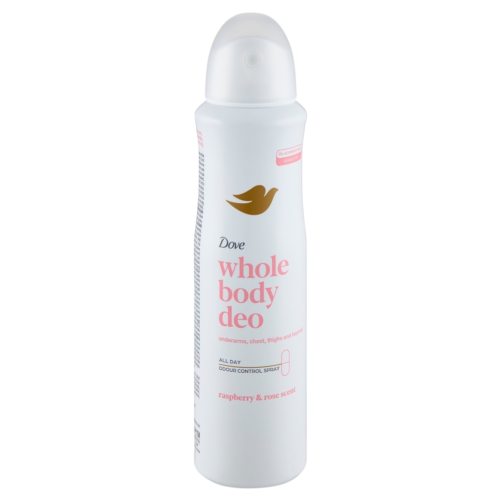 Dove whole body deo Sensitive raspberry & rose scent 150 ml